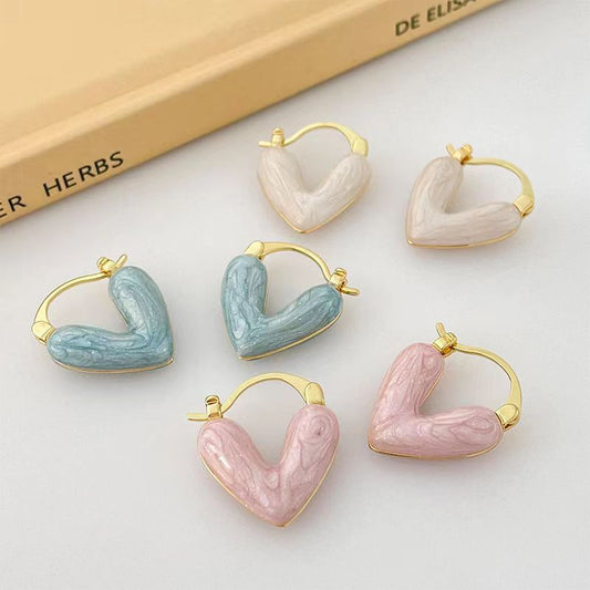 Sweet Heart Shape Plating Alloy Earrings