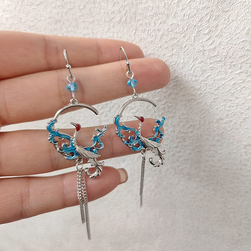 Silver Plated Bird Drop Earrings
