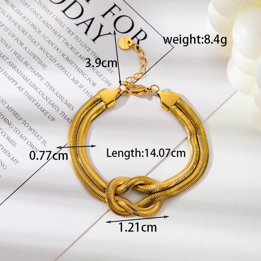 Knot Stainless Steel 18k Gold Plated Bracelet