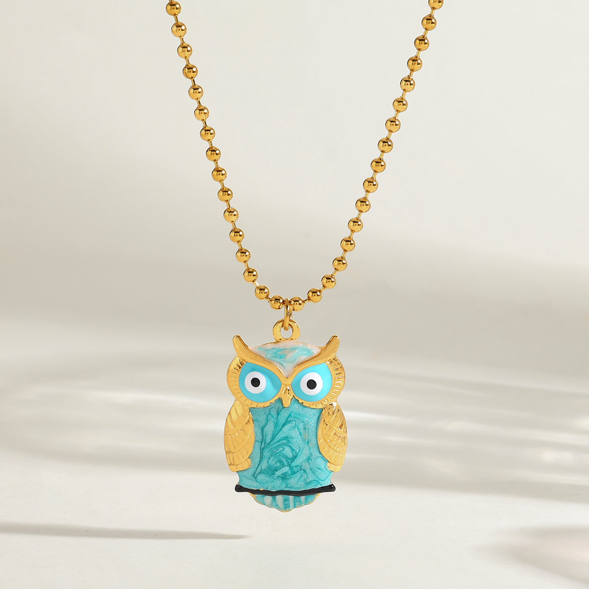 18K Gold Plated Owl Pendant