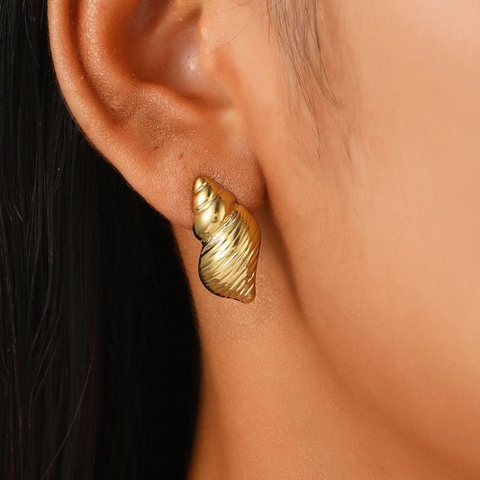 Unique Shell Gold Plated Earrings
