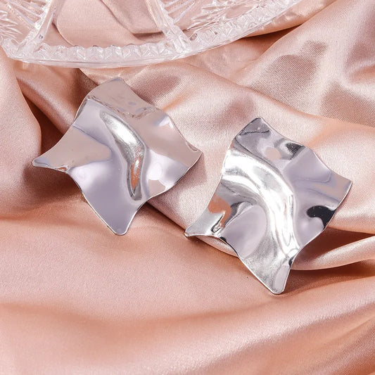 Silver Zinc Alloy Ear Studs
