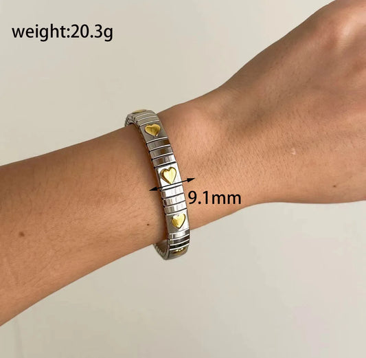 Retro Streetwear Color Block Bangle